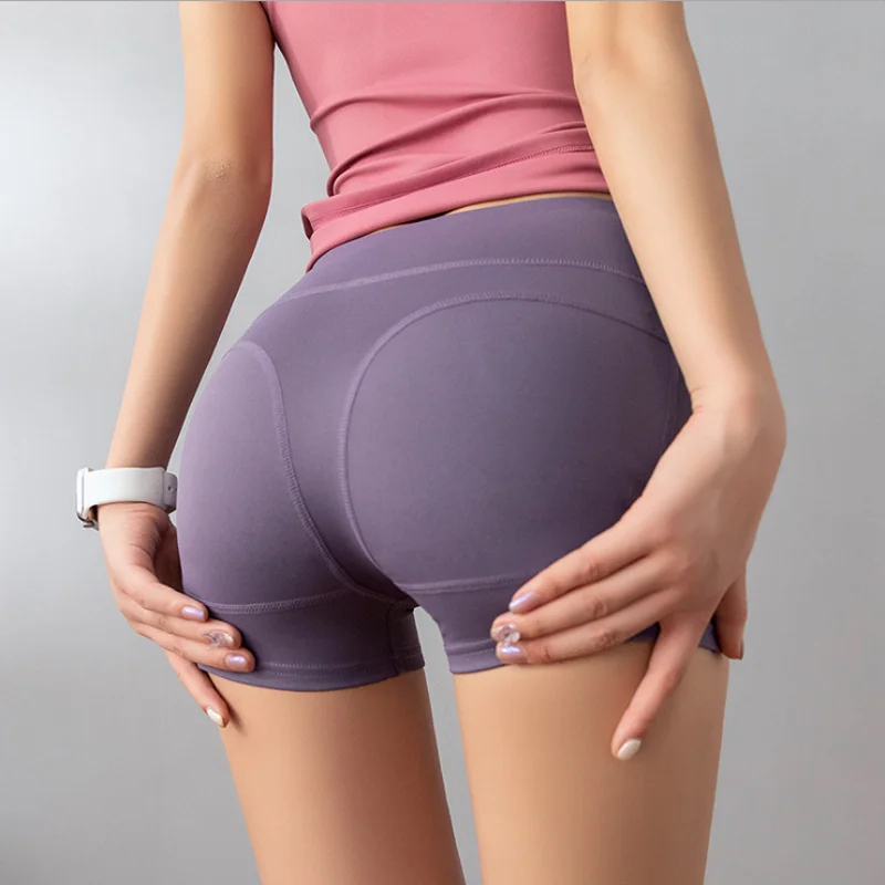 

High Waist Soft Nylon Fitness Sports Shorts Women Elastic Tight Yoga Quick Drying Shorts Outdoor Running Cycling Shorts