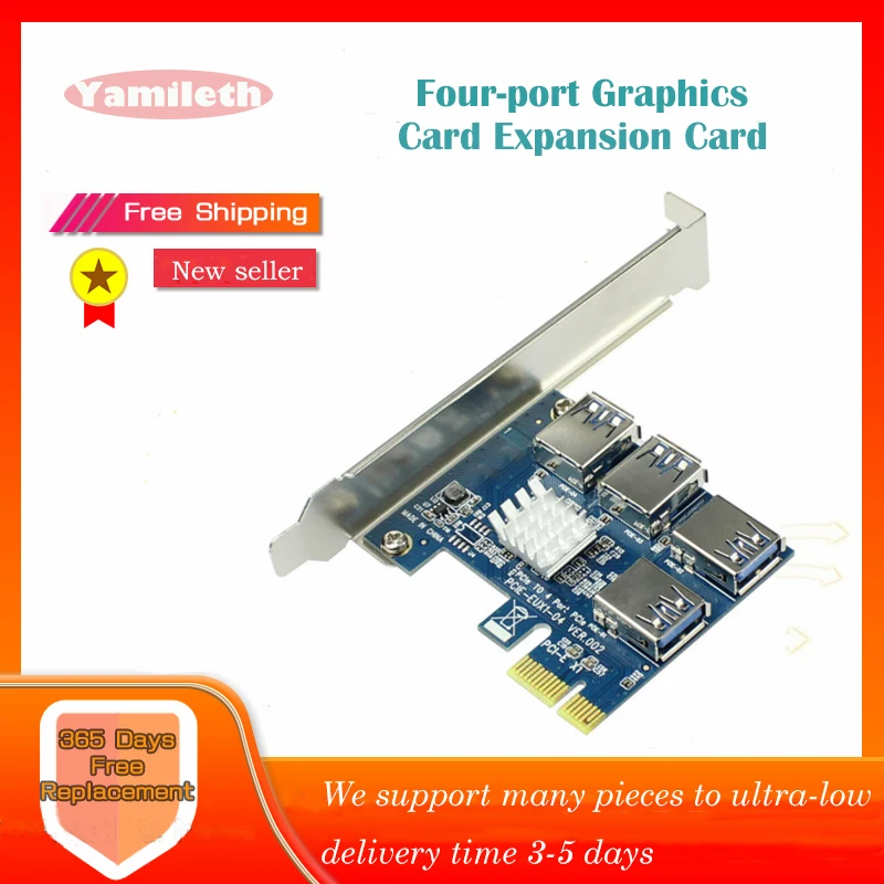

PCI-E To PCI-E Adapter 1 Turn 4 PCI-Express Slot 1x To16x USB3.0 Special Riser Card Extender PCIe Converter For BTC Miner Mining