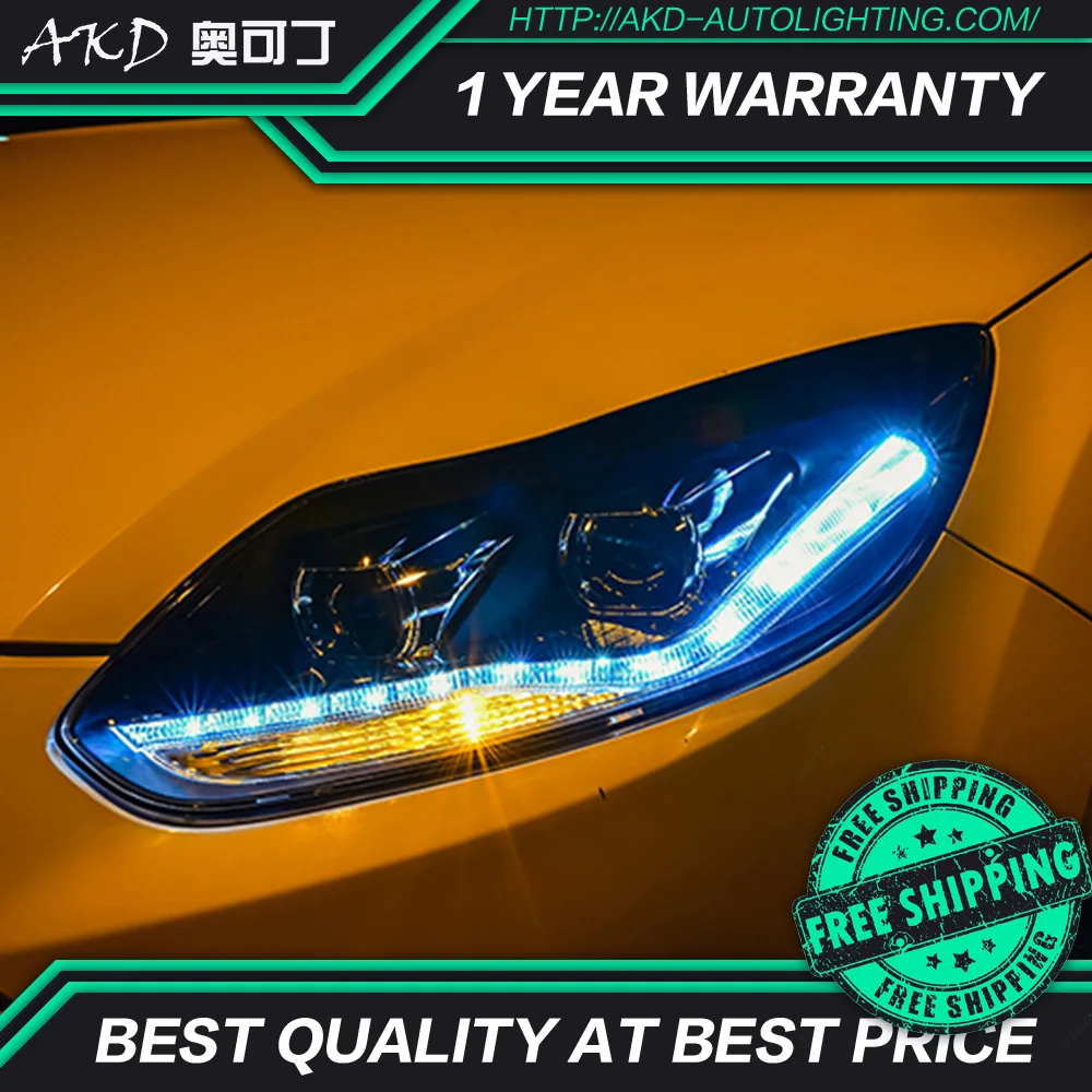 Тюнинг автомобилей AKD фары для Ford Focus 2014 светодиодные DRL ходовые огни биксеноновые