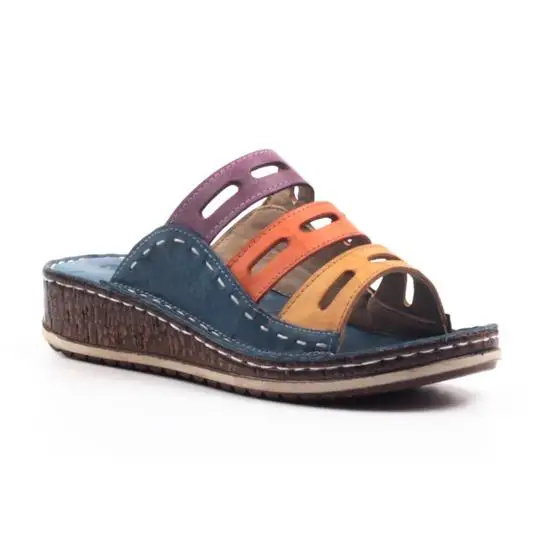 Женские шлёпанцы для женщин кожаные шлепанцы Летняя уличная 2019 тапочки Женская