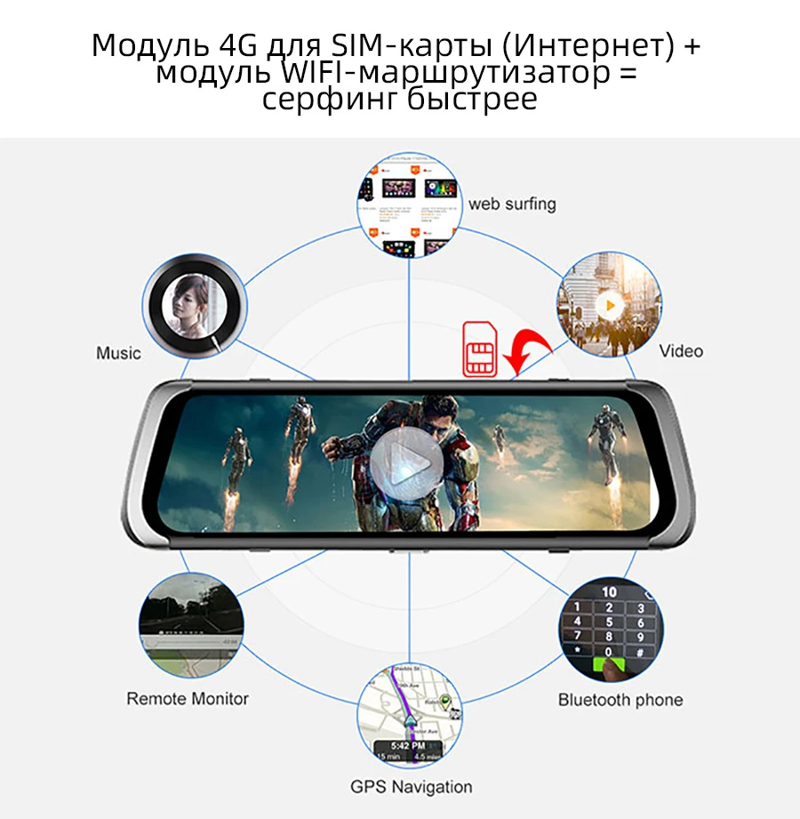 4G ADAS Автомобильный видеорегистратор камера Android 10 ''ips сенсорный экран gps циклическая запись Wi-Fi 1080P удаленный контроль Зеркало рекордер G900