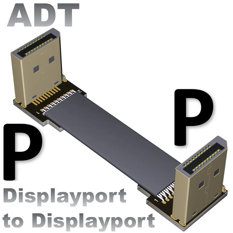 DP Интерфейс штекер гнездо удлинитель Displayport1.2 угол соединения плоский тонкий