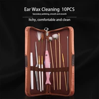 earwax cleaning tool set light emitting spoon high quality goose feather ear massage health