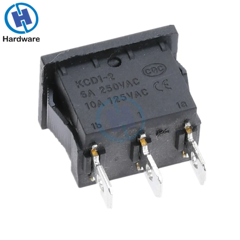 KCD1 3PIin 4Pin Лодка Автомобильный кулисный переключатель 6A/10A 250 V/125 V AC вкл.-ВЫКЛ.-ВКЛ. 250VAC 6A 125VAC 10A со светодиодным светильник 220V