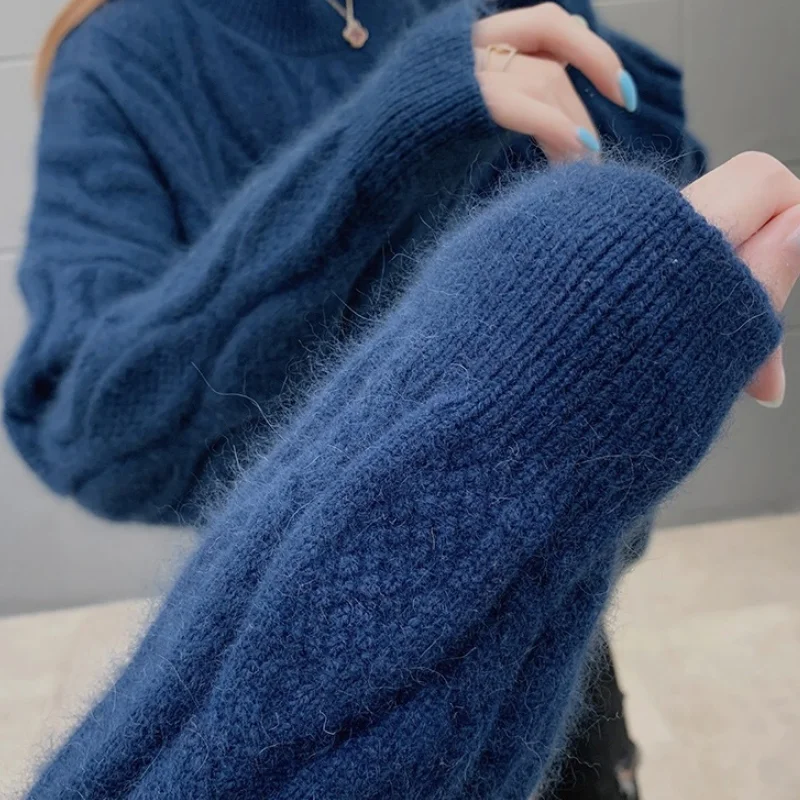 

2020 autumn and winter round neck sweater women's new loose lazy style padded pullover jacket outer sweater