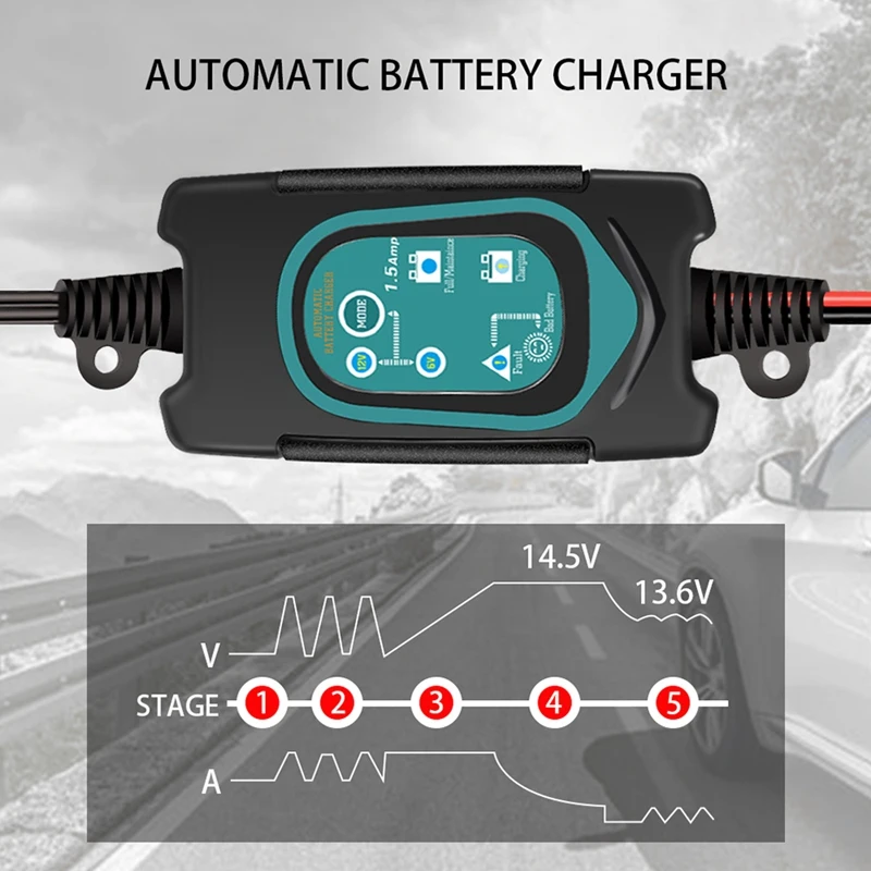 

Fully Automatic Car Battery Charger Maintainer 12V 6V Smart Fast Power Charging for Car Motorcycle US Plug