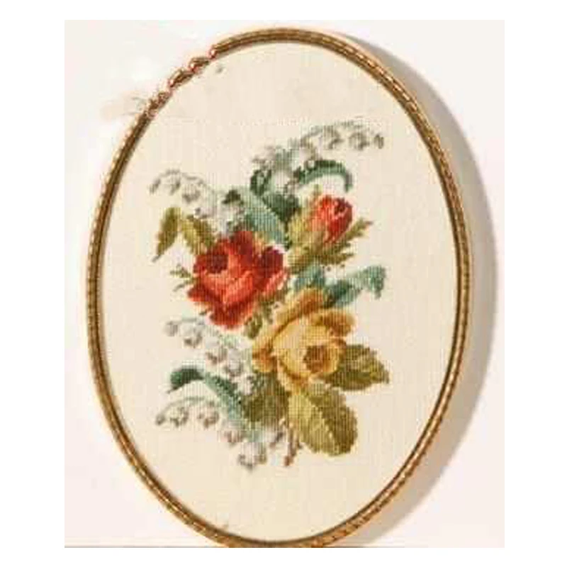 Amishop Top Quality Cute Lovely Counted Cross Stitch Kit Wiehler 3677-9 Three Roses Red Yellow Rose Flower Flowers