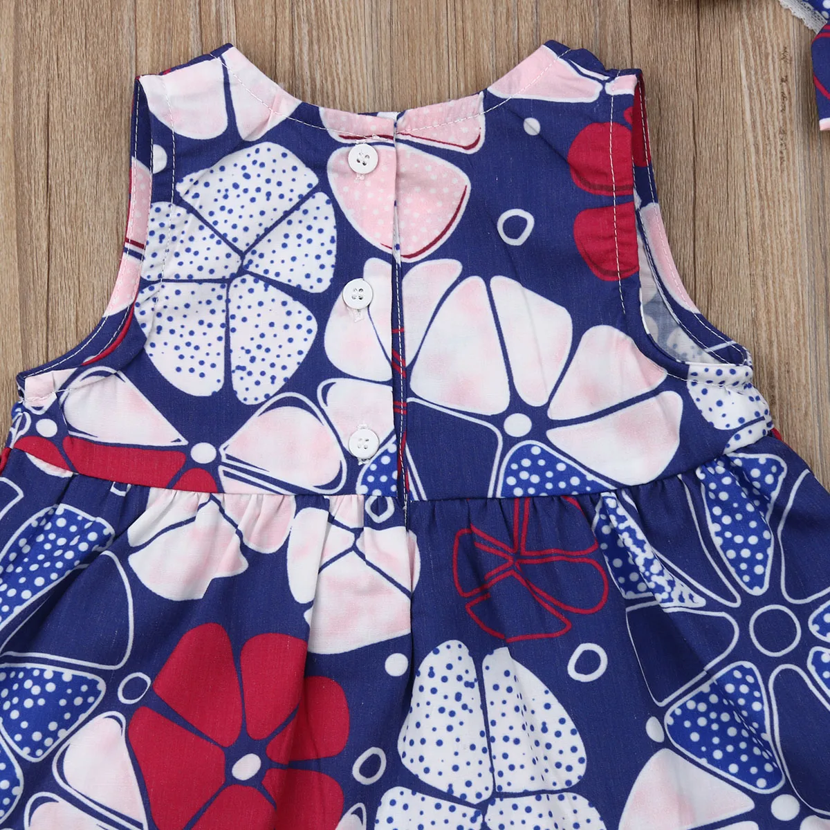 Летняя одежда для маленьких девочек комплект из 3 предметов Одежда платье с