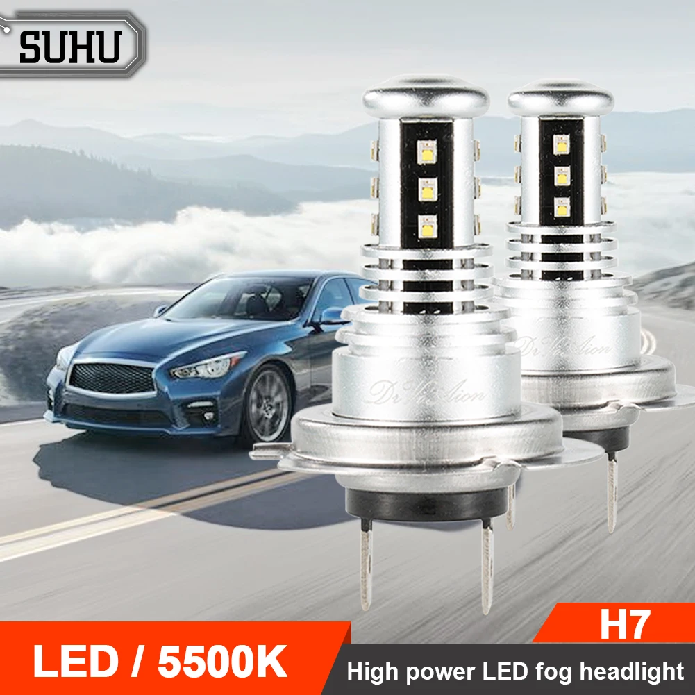 

SUHU 2Pcs V15-H7-12SMD-LG2016 LG Ultra Bright LED Headlights 9000LM 5500K Auto Fog Lamp Blubs Car Replacement Lamp Accessories