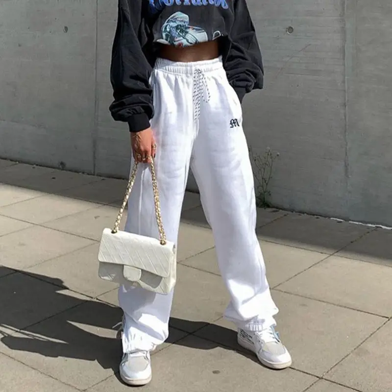 

Sweatpants Women 2020 Autumn Embroidery Baggy Women Trousers Zipper Split Track Pants for Women Joggers Dropshipping