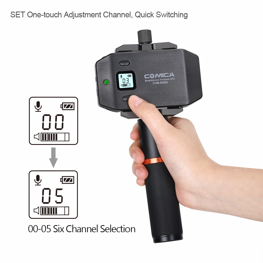 Беспроводной микрофон WS50 петличный для смартфонов Iphone Android 6 каналов зажим ручной