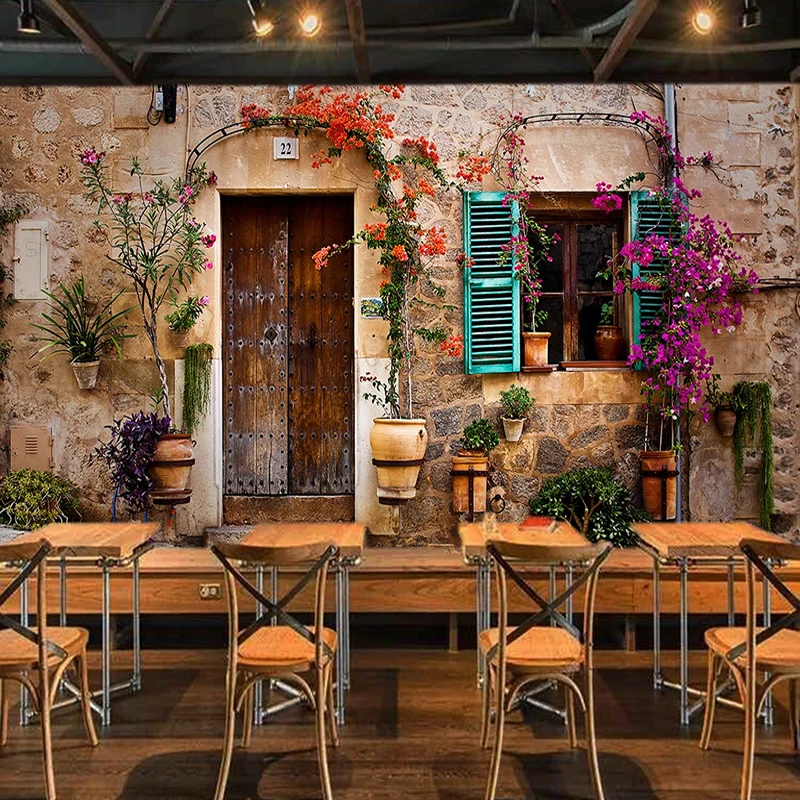 Пользовательская 3D фото настенная Бумага Европейский уличный вид Ретро