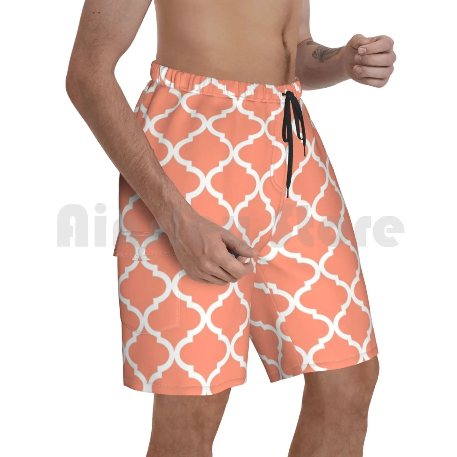 

Пляжные шорты, Коралловые, розовые, белые, яркие, розовые, персиковые, белые