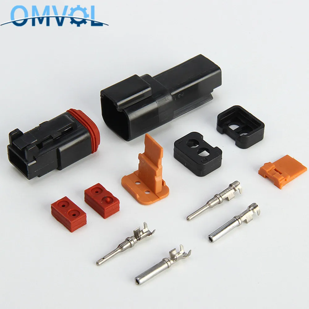 1Set 2Pin Waterproof Electrical Wire Connector Plug Deutsch Style Enhanced Seal Shrink Boot Adapter DT06-2S DT04-2P | Обустройство