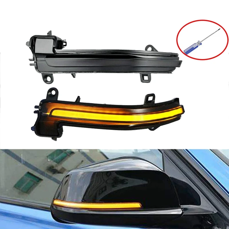 

Car LED Dynamic Rearview Mirror Light Turn Signal Light Indicator Blinker For-BMW F20 F21 F22 F30 E84 1 2 3 4 Series
