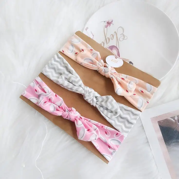 15 3Pc/Set Baby Headband For Girls Flower Rabbit Ear Baby Big Bows Turban Baby Hair Accessories For Children Girl Hairband - Цвет: 15