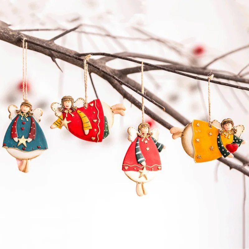 Новинка 1 шт. рождественские подвесные украшения деревенский расписанный ангел