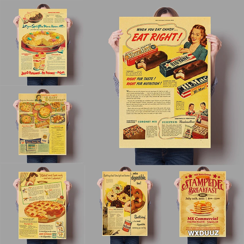 

Пивные пончики хлеб сыр сахар ретро искусство еды домашний Декор картина для кухни ресторана комнаты качественные постеры Картина на холст...