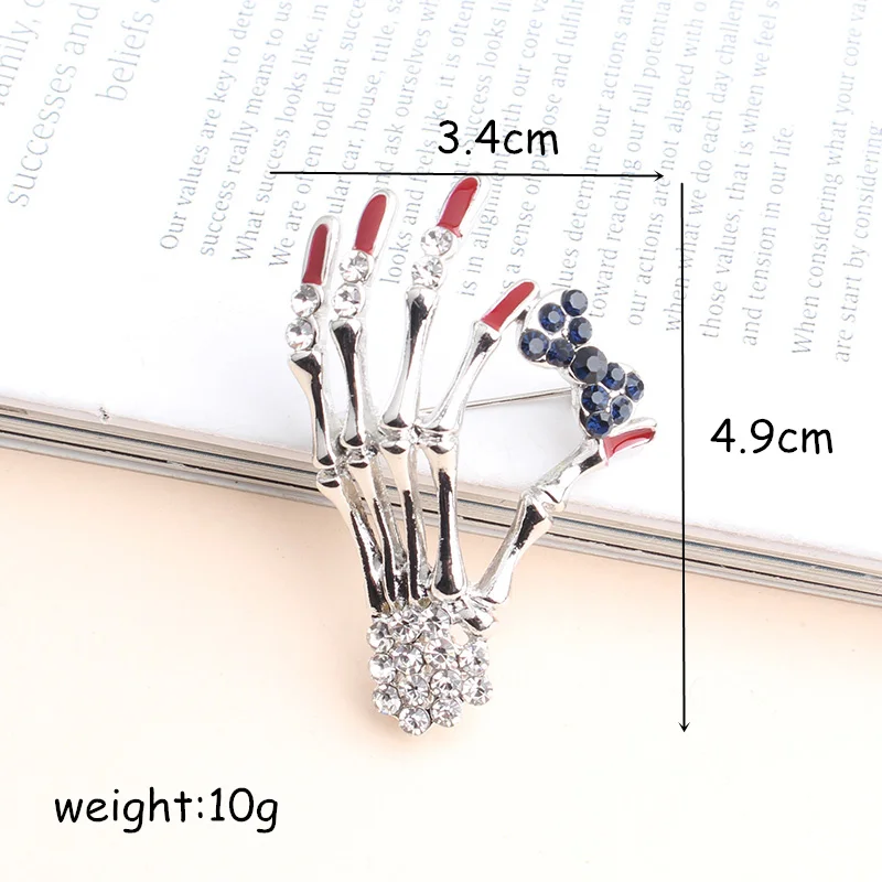 Pomlee 2021New поступление черепа ручной работы с бантом брошь унисекс Заколка Для