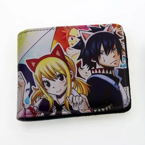 Kawaii с рисунком из аниме Fairy Tail короткий бумажник кожаный кошелек держатель для