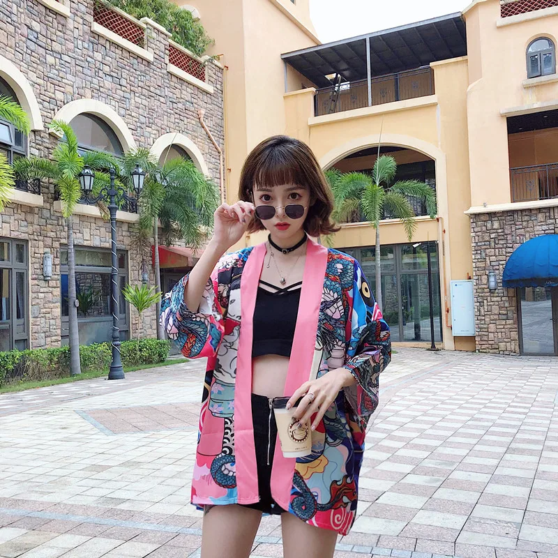 Кимоно женское атласное традиционное юката винтажный костюм для выступлений в