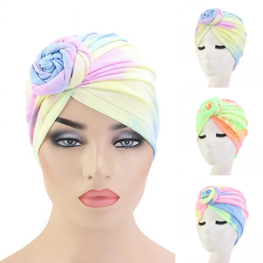 Модный женский Мусульманский Исламский арабский многоцветный тюрбан Hjiab Cap шапка