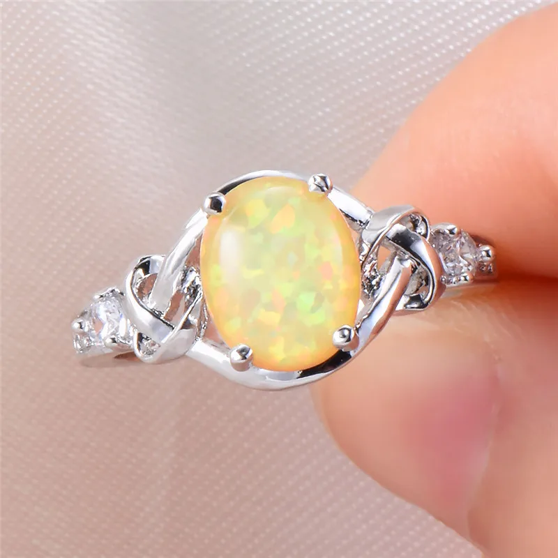 Роскошное женское ювелирное изделие с зеленым овальным опалом элегантные