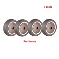 4 pcslot 2 inch brown reinforce single caster tpe rubber wheel wear resistant silent universal accessories pulley