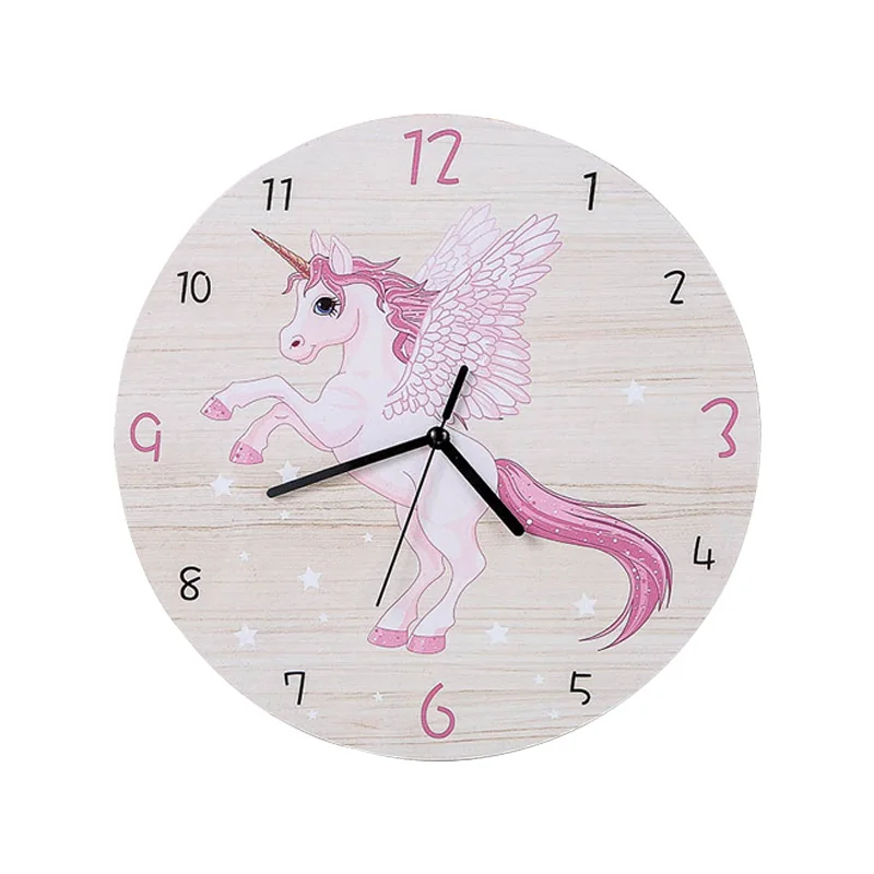 

Fashion Horse Wall Sticker Clock Cartoon Wall Clock Kindergarten Children Kids Living Room Home Decor Silent Quartz Mute Clock