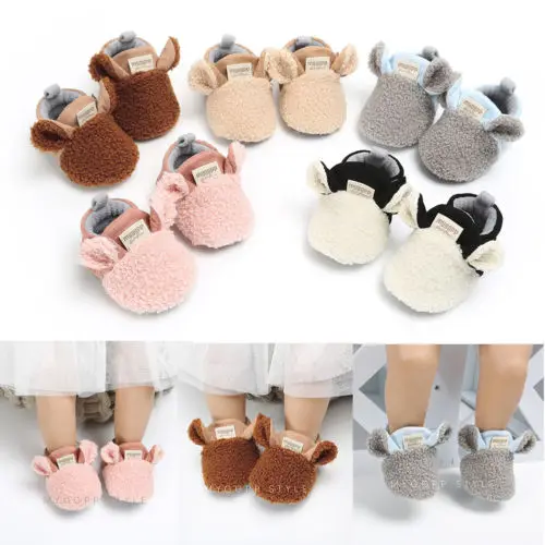 

Emmababy Girls Lamb Slippers Prewalker Trainers for Warm 2021 New Fashion Toddler Newborn Baby Crawling Winter Shoes Boys