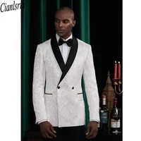 blazer jacket shawl lapel white men suits weddingpromdinnerwork groom tuxedos best men custom made