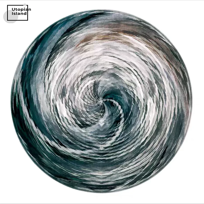 Ковер 3D для дома нордические ковры Круглый Плетеный ковер с принтом колец