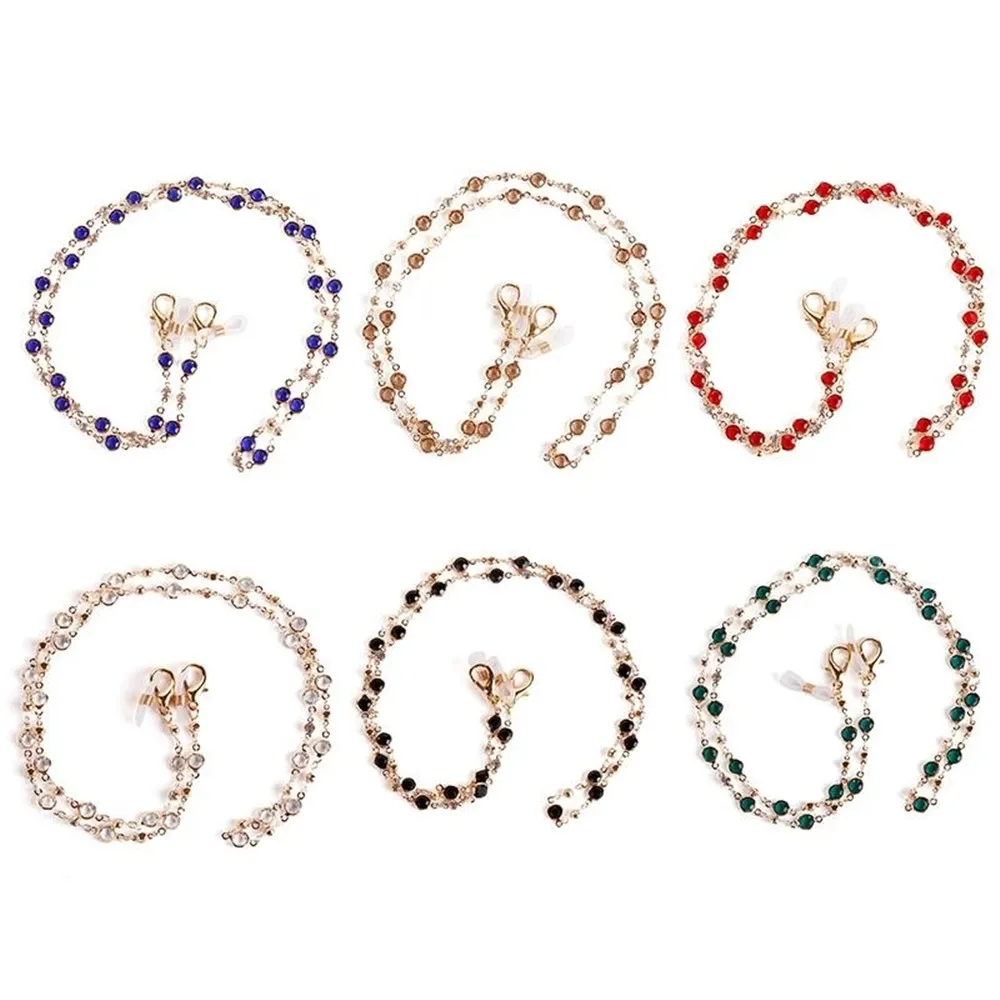 

Sunglasses Masking Chains Korean Vintage Crystal Heart Pendant Necklace Mask Chain Strap Hang on Neck Glasses Holder Rope