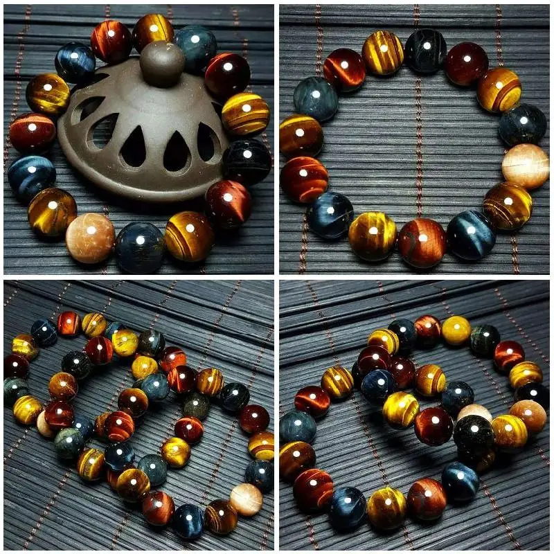 Браслет из натурального камня тигровый глаз браслет Будды Модный Эластичный