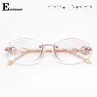 Роскошные очки для близорукости, очки для чтения без оправы с алмазной резкой, титановая оправа для очков для женщин