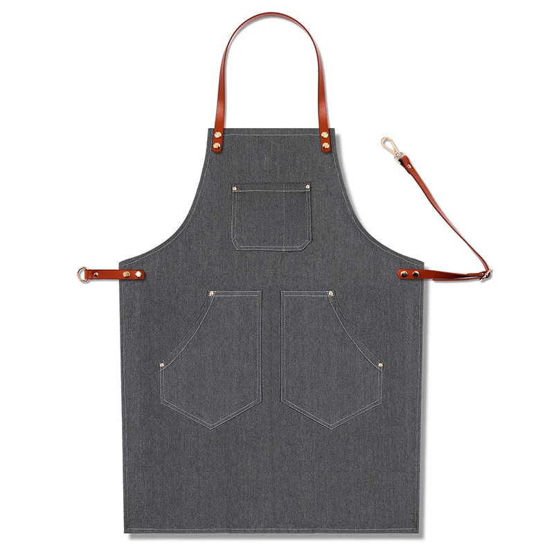 Style14 Модный джинсовый фартук для приготовления пищи, кухни, шеф-повара, официанта, кафе, магазина, барбекю, парикмахера, съемные джинсовые инструменты, фартук для женщин и мужчин - Цвет: Style14
