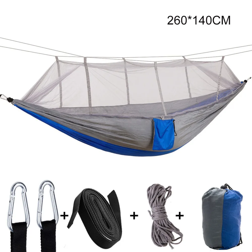

Camping Hammock Portable Hammock with Mosquito Net Fabric Hanging Bed Outdoor Swing Hammocks Mosquito Net