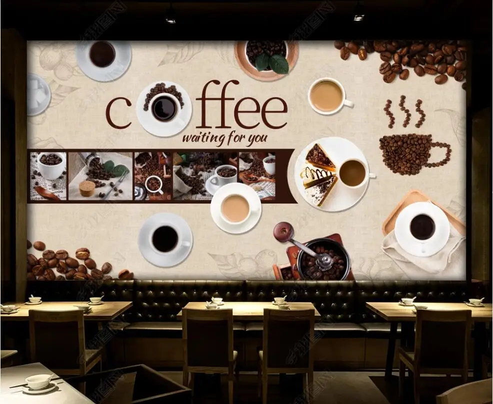 

3d обои для стен в рулонах, ретро, повседневные, кофейня, украшение для гостиной, фотообои для спальни на стене