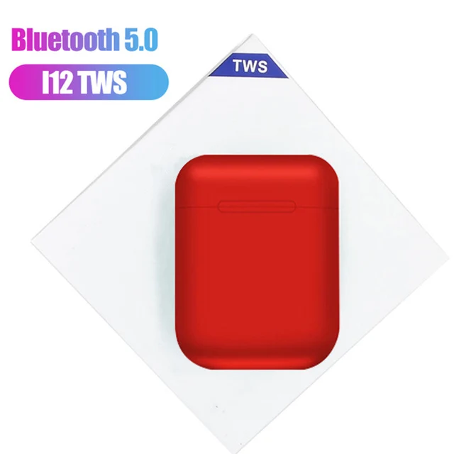 i12 B red I12 tws Сенсорное Беспроводное управление Bluetooth 5,0 smart Touch 3D гарнитура сабвуфер TWS гарнитура для всех bluetooth-устройств наушники - Цвет: i12 B red
