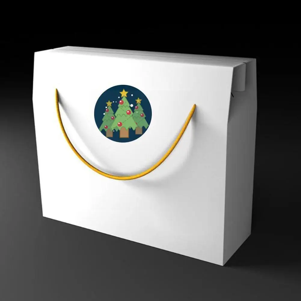 

Full Color Printing Merry Christmas Celebration Adhesive Diameter 2.5cm Circle Size Adhesive Label Sealing For Friend Stick H8I4