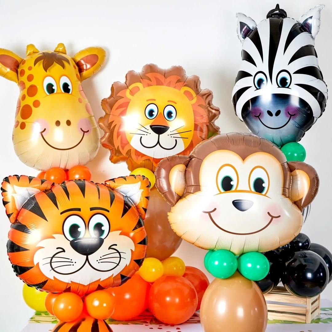 

Hot! 35pcs Animal Safari Party Balloon Set Green Digital Balloons for Kids Birthday Jungle Party Aniaml Forest Party Decoration
