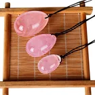 Просверленные яйца Yoni из нефрита для женщин, для вагинальных упражнений Кегеля, для упражнений на брюшные мышцы, для сужения, розовый кварц, вагинальные шарики, массажер