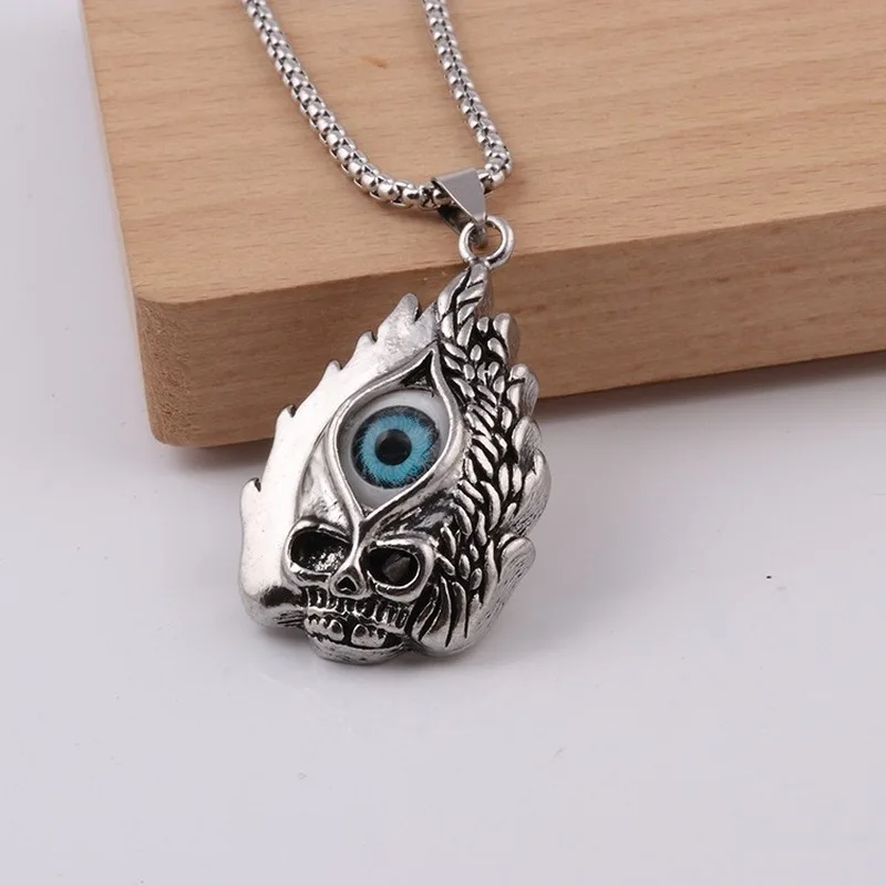 Тренд мужской личности пламя череп голова ожерелье с кулоном в ретро-стиле
