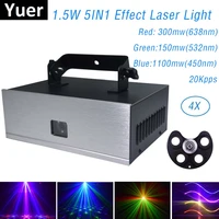 stage laser light 1 5 watt rgb dmx dj disco laser light 20kpps 1 5w 5in1 effect laser projector light stage showlight wedding