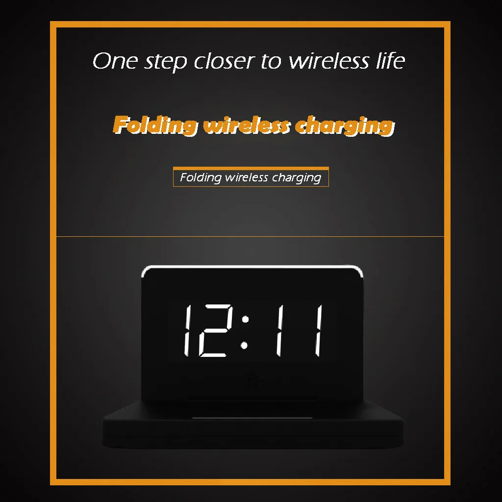 Будильник для спальни с теплым светом настольное светодиодное цифровое USB Qi