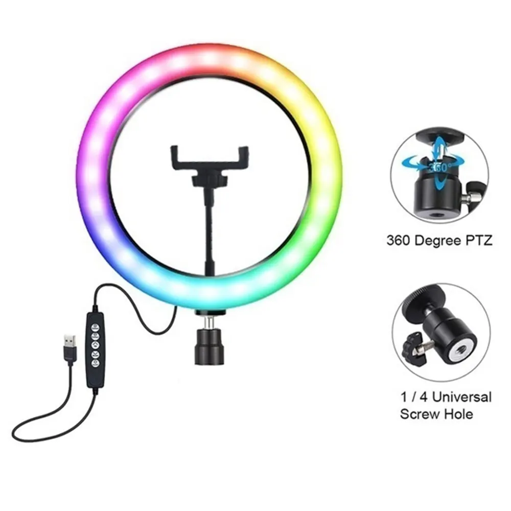 

Portable Universal Ring Fill Light Multifunction Storage LED Ring Light Selfie Shooting RGB Folding Fill Light