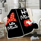 Disney MinnieНовое одеяло с Микки Маусом для маленьких девочек, Двухслойное Утепленное зимнее покрывало для ног, одеяло для офиса
