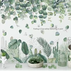 Наклейки на стену с зелеными листьями, 18 стилей, для гостиной, спальни, дивана, декор для стен, тропические растения, наклейка на стену, украшение для дома