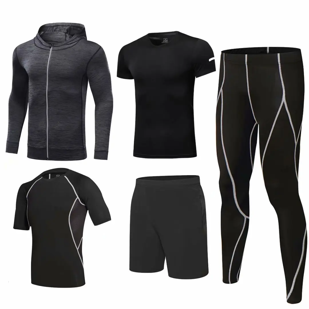 

New 3D Skull Thermal underwear For Men Winter Clothes Compression underwear heat long johns Fitness tight 5piece Jogging suit