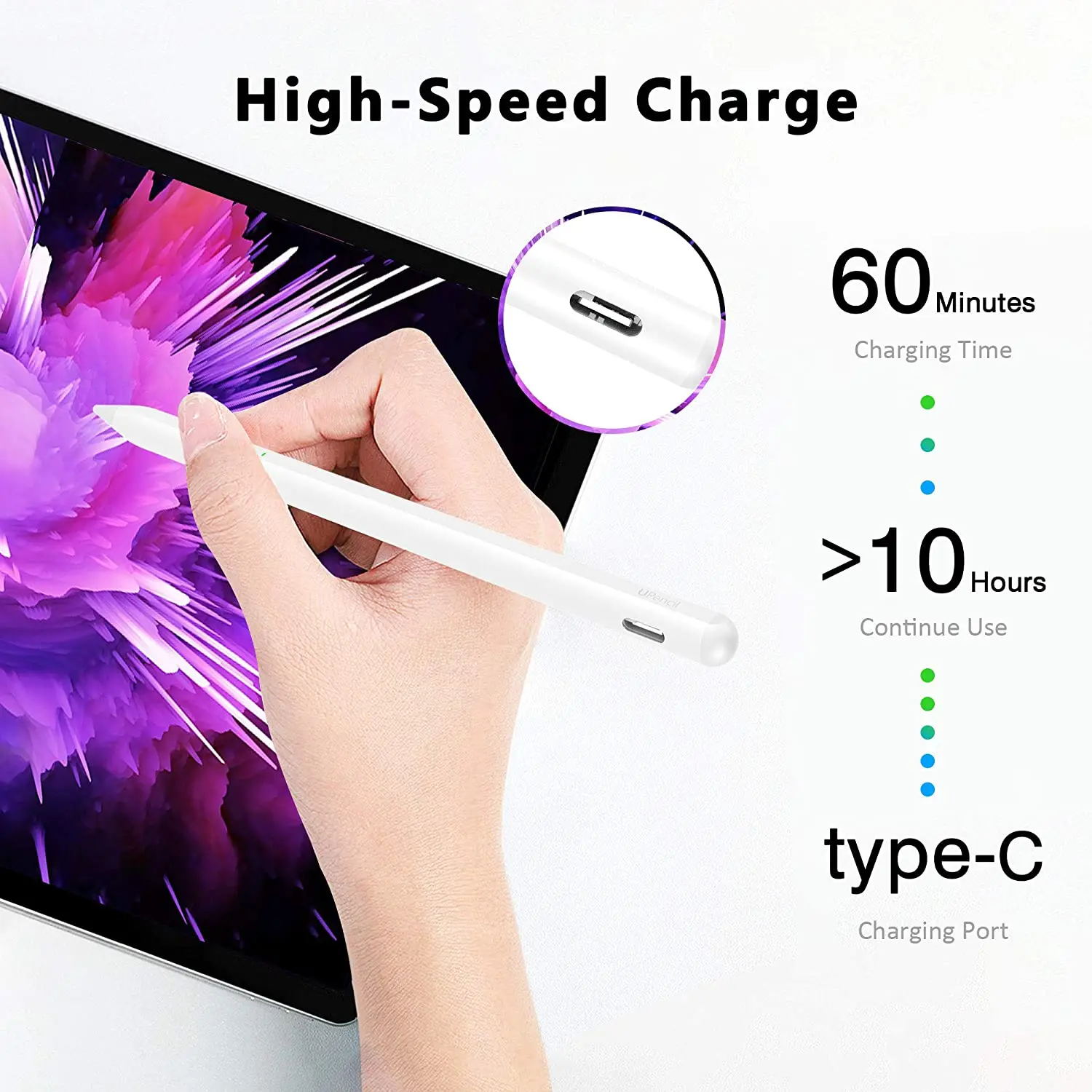 Стилус Uogic для iPad 2021 магнитный перезаряжаемый Pro 11/12 9 6/7/8/10 2 10 5 Air|Стилусы